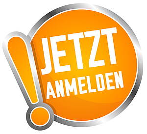 Schriftzug mit jetzt anmelden!